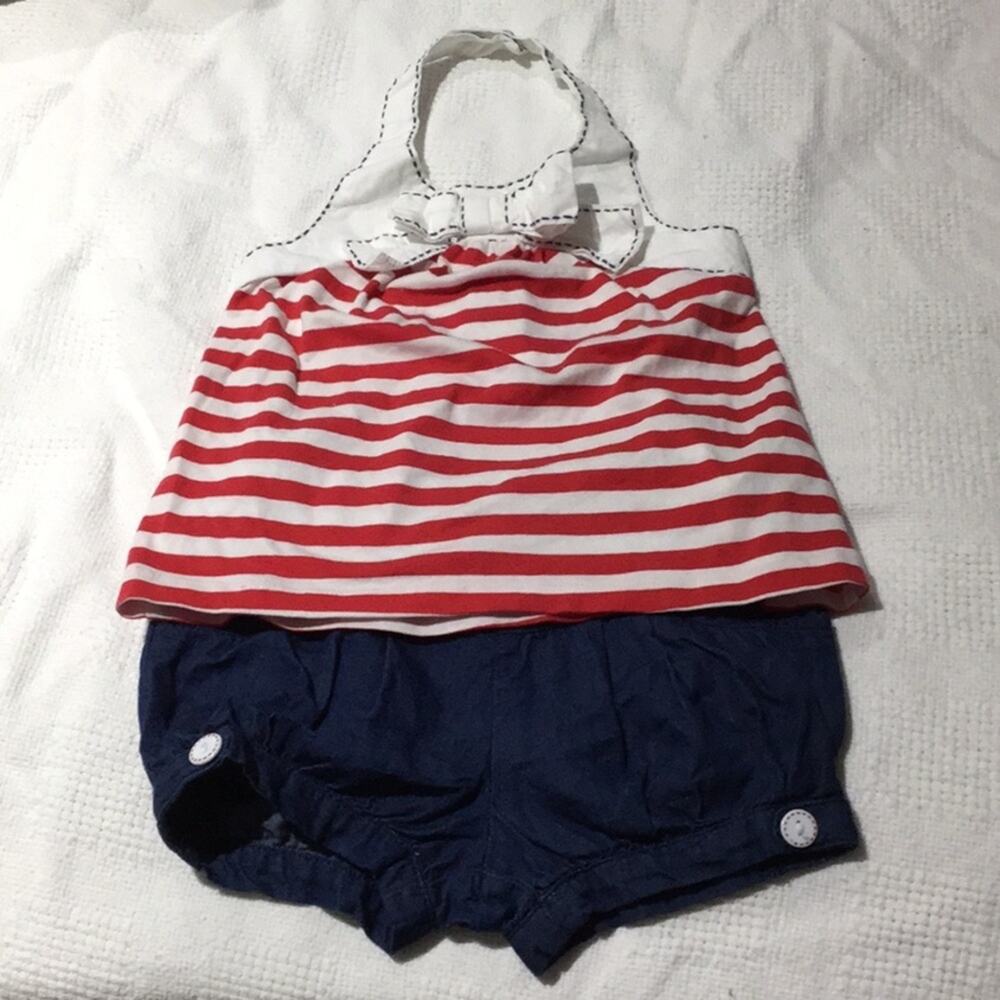Savannah red white blue shorts set worn once 2T